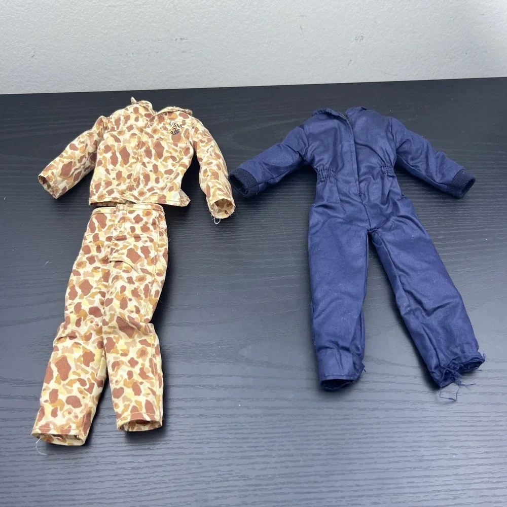 GI Joe 1/6 Scale Uniform Lot Blue Jumpsuit & Desert Camo Outfit for 12